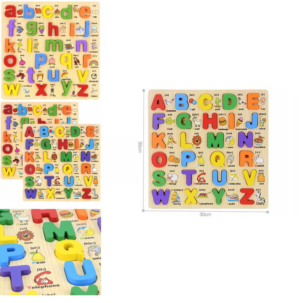 Quality Children Wooden Toy Alphabet Jigsaw Puzzle Educational Gift**