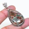 Natural Mud Crack Fossil Gemstone 925 Sterling Silver Jewelry Pendant 1.97" AP-15541