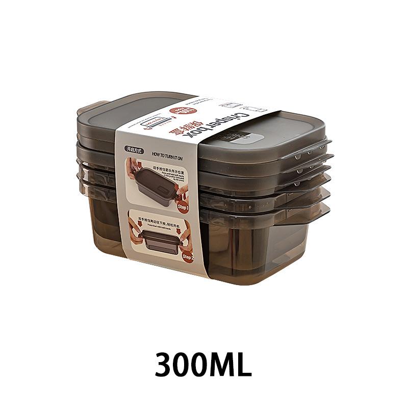 

Утолщенная прозрачная герметичная коробка для хранения, прямоугольная коробка для хранения в морозильной камере, пластиковая коробка для хранения пищевых продуктов, пригодная для использования в микроволновой печи 300ml 3pcs чёрный