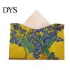 Modern Home Decor Leather Tissue Box Cover, Foldable Desktop Organizer, Oil Painting Style Napkin Holder Case, Storage Facial Paper Organizer