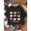 Cute Sushi Cartoon Pattern Print Boys Girls Family Matching Tee Soft Kids Parent Short Sleeve Daily Casual Comfort T Shirt