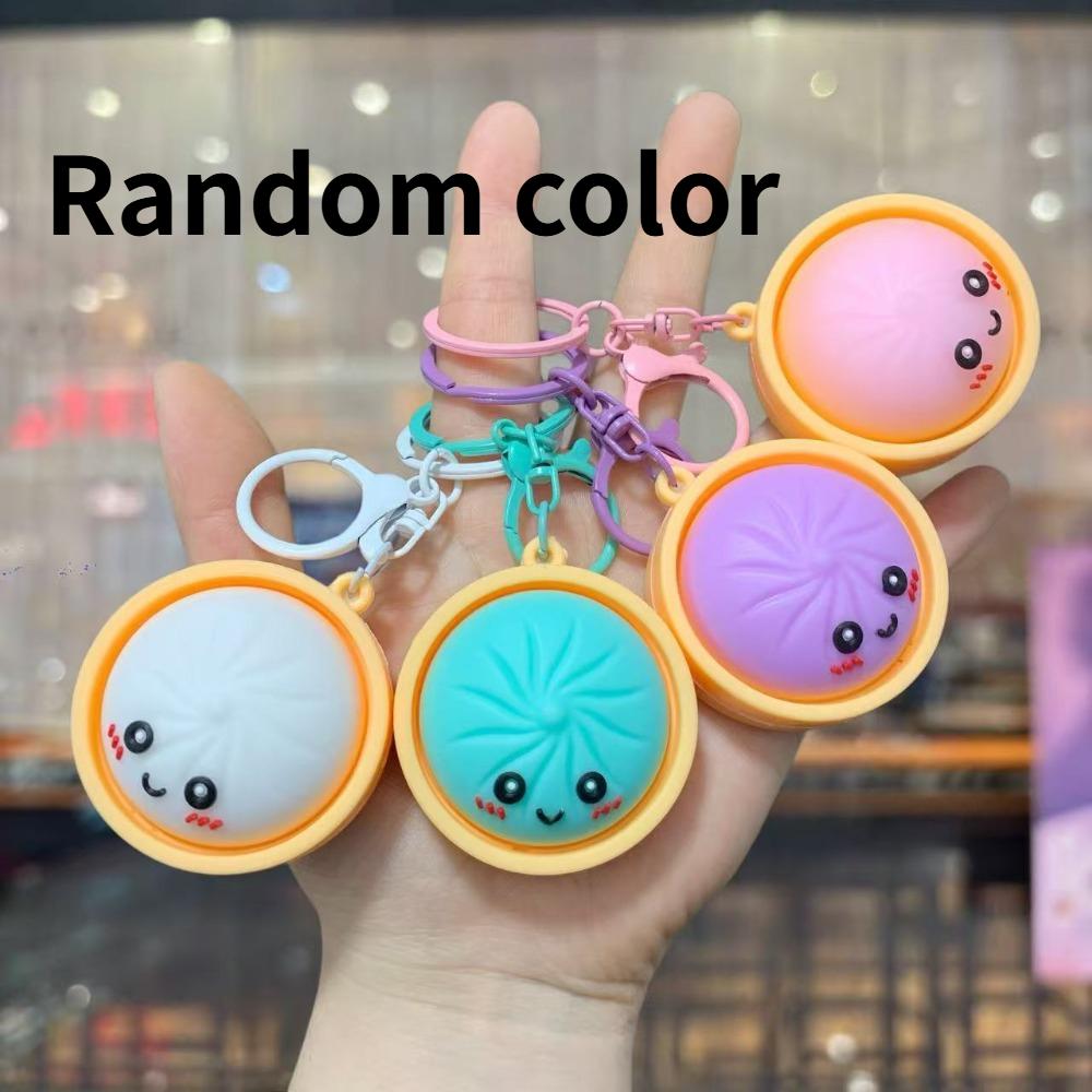 2-24Pcs Colorful 1.81Inch Big Cute Bun Keychain Stress Relief Pendant Party Favor Gift Random Color For Holiday Daily Use