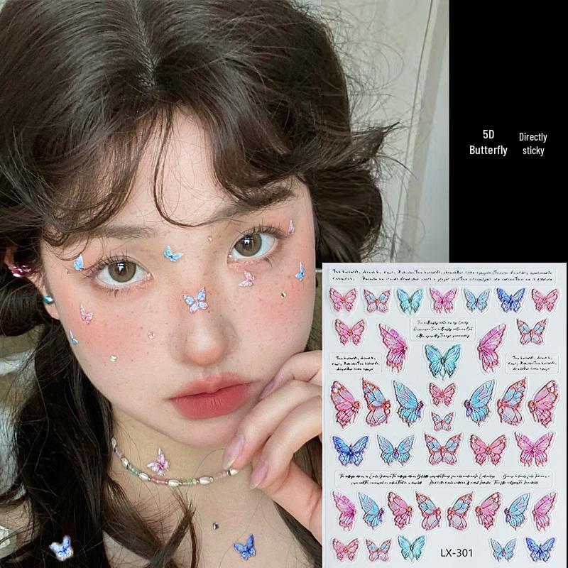 

5D Butterfly & Fairy Self-Adhesive Stickers for Nails, Face, and Eyes