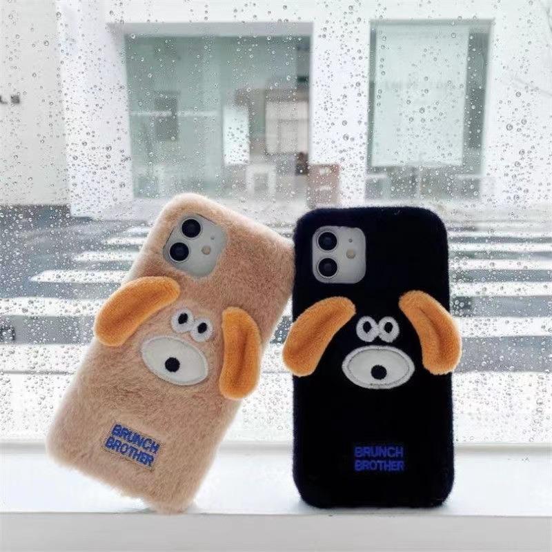 Ins Cute Dog for Apple 16promax Phone Case Plush X Autumn/Winter IPhone 15 Couple 13 Soft 12 Female 14