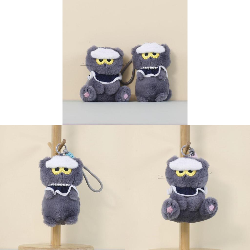 Plush Cat Keychain With Short Pile Fabric Cute Cat Toy For Bag Decoration