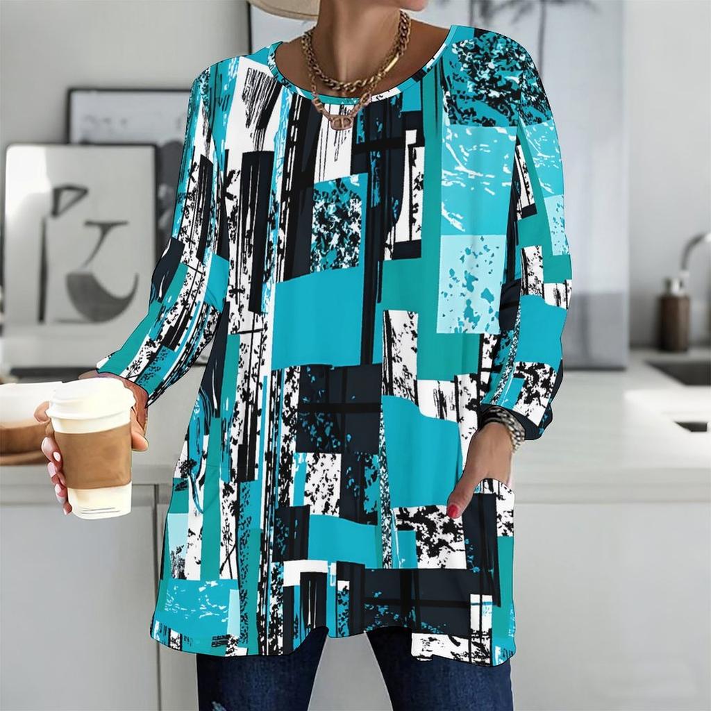Women V Neck Plus Size Long Sleeve Blouse Soft Loose Tops For Daily Leisure Outfits