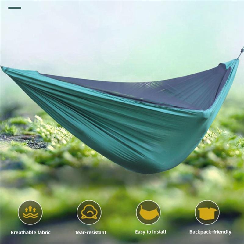 Good-Automatic Quick-Open Elastic Mosquito Net Hammock Outdoor Camping Anti-Mosquito Mesh Hammock