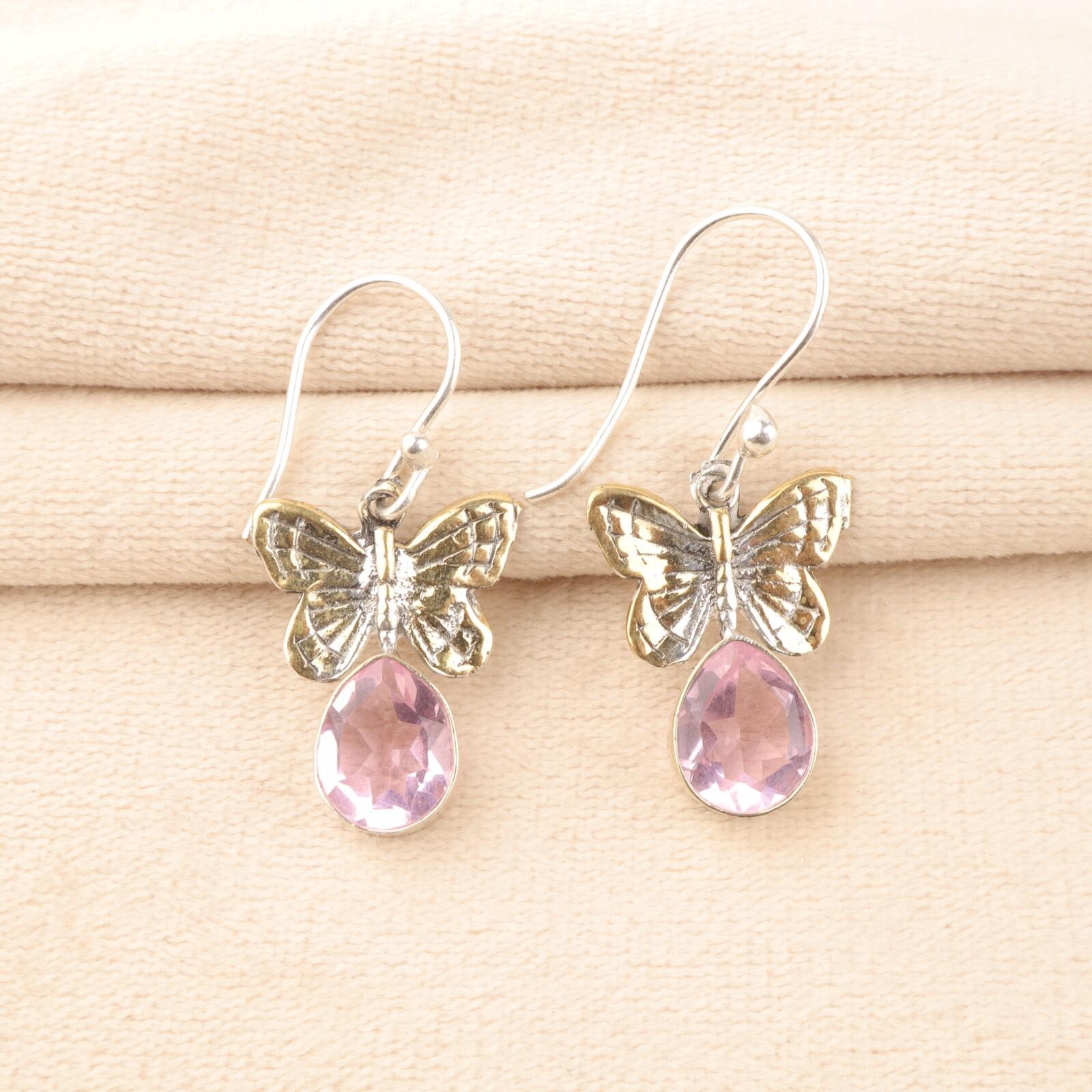 

Морганит Драгоценный камень Ювелирные изделия из серебра 925 пробы Ручной работы Стильные серьги 1.3 EE-155-10