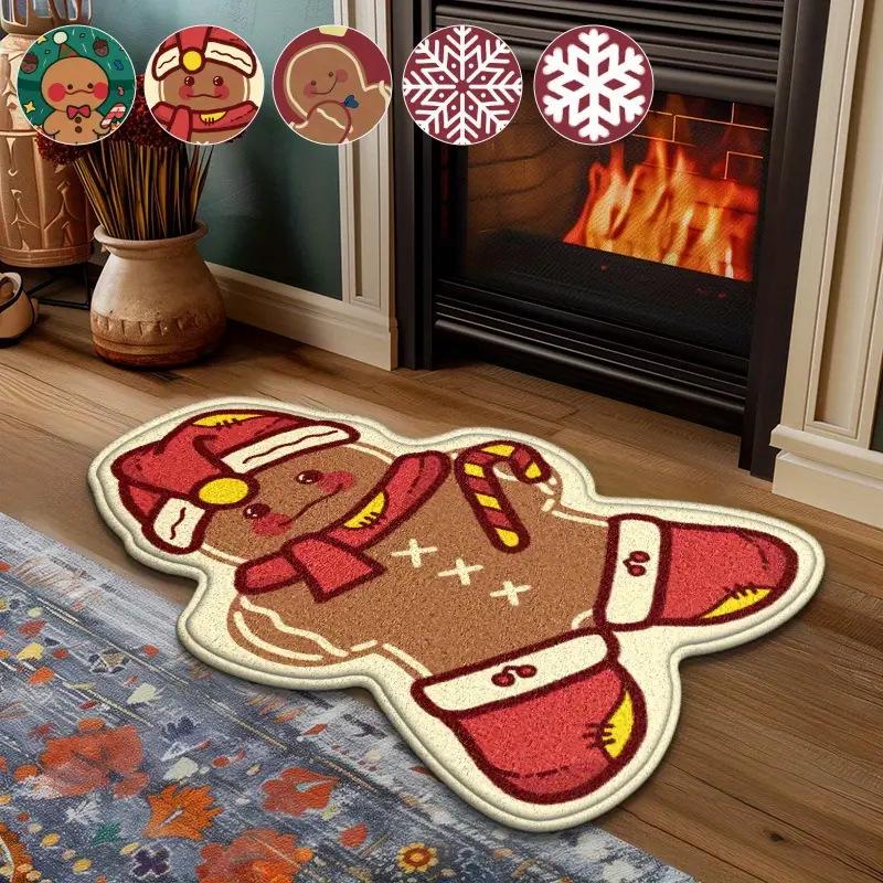 VIKAMA Cute Christmas Bathroom No Slip Rugs Xmas Decorations Bath Mat Christmas Tree for Home Holiday Christmas Decoration