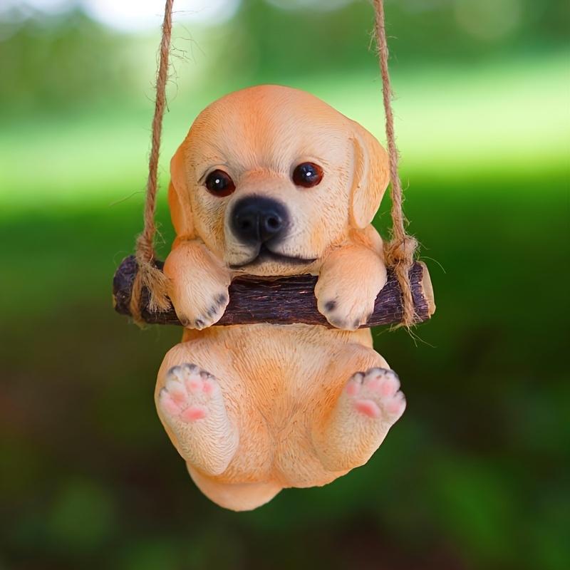 1pc, Resin Puppy Figurines, Cute Dog Wall Hanging Decor For Garden & Patio, Artistic Pot Climbing Pet Accents