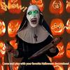 Maschera luminosa suora valak nun horror costume halloween croce led