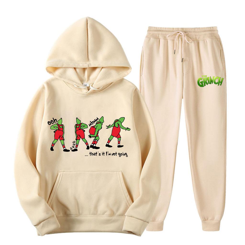 Women's Hooded Sports Tracksuit Unisex Two-Piece Running Outfits Long Sleeve Pullover Hoodies Sweatshirt+Sweatpants Set