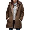  Women's Fleece Hooded Sweatshirt Print Trench Coat Thick Warm Top