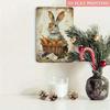 Metal Wall Art Easter Bunny Rustic Farmhouse Decor for Living Room