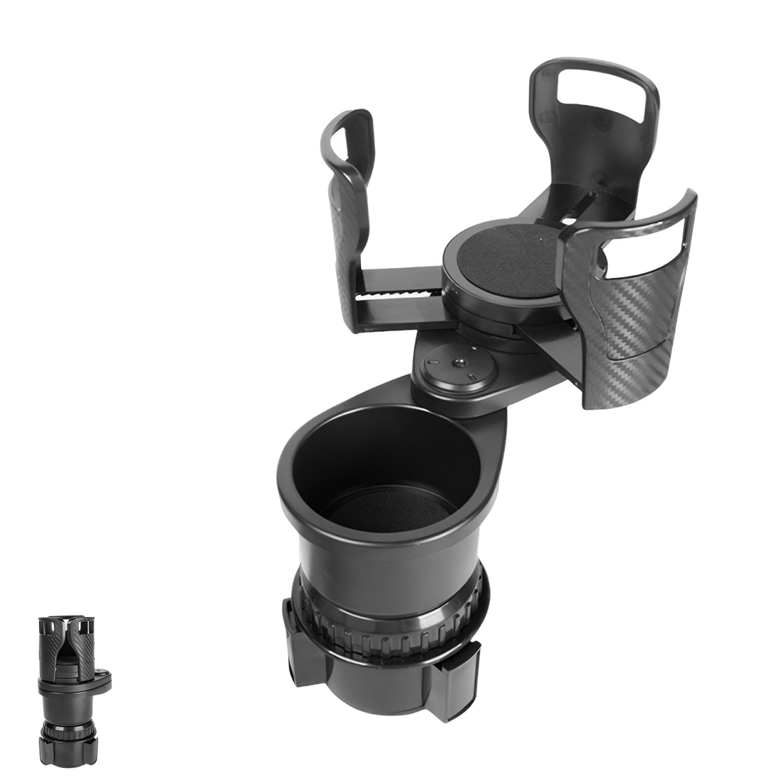 

YIBOOOM Car Cup Multifunctional Car Cup Adjustable Top and Car Drink Extra Storage for Small Water Cell Instant Easy Installation 2-in-1 Holder, чёрный