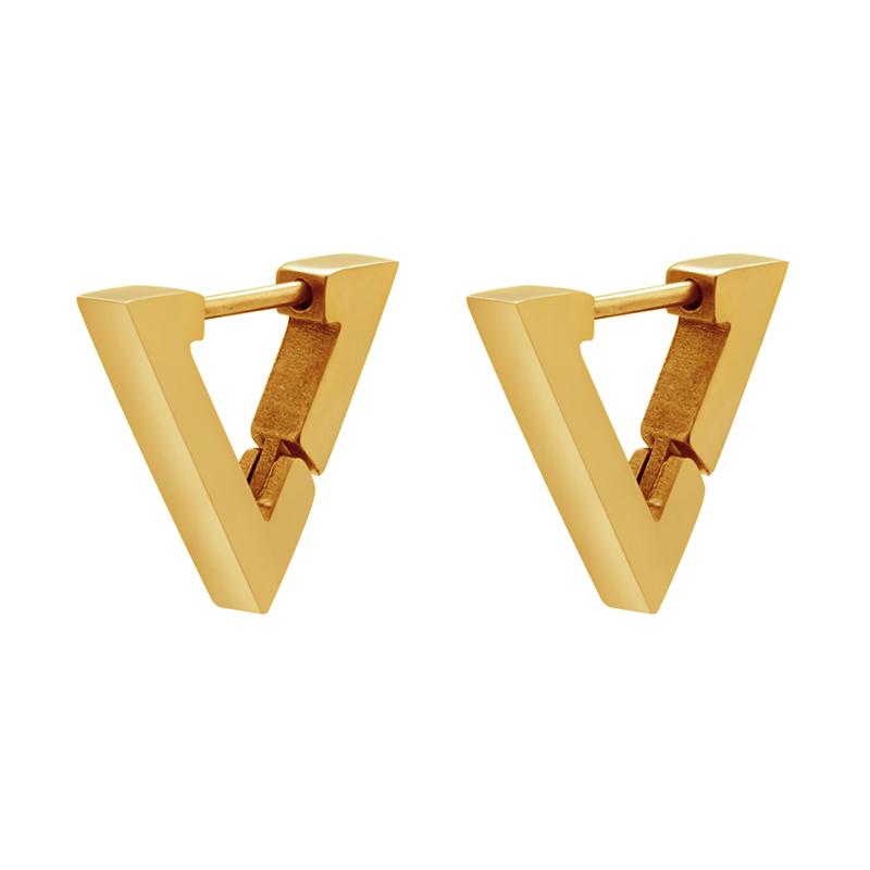 Stainless Steel Earrings Geometric Shapes Triangle/Heart/Rectangle Fade-Resistant Hypoallergenic Nickel-Free Jewelry Earrings
