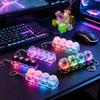 Brelok do klawiatury LED Zabawki Fidget Kryształowy Klikacz Zabawka Sensoryczna na Stres Brelok do Klawiatury Gadżet Fidget dla Dorosłych Dzieci