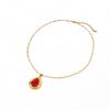 18k Gold-Plated Adjustable Stainless Steel Bohemian Necklace with Gemstone