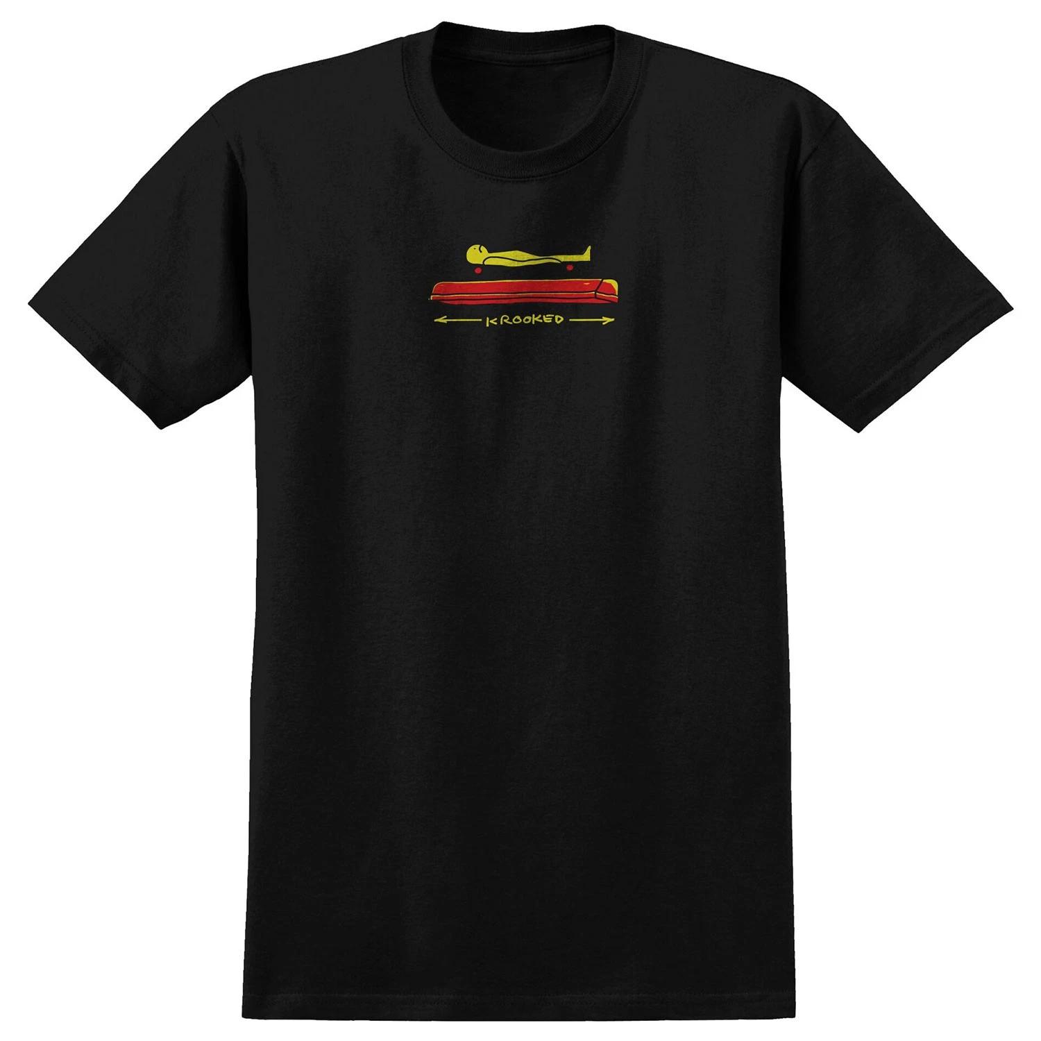 Krooked Skateboards Shirt Koffin Black/Yellow/Red/Black S