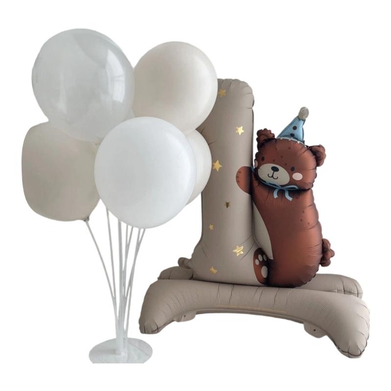 Balon foliowy Niedźwiedź Stojący 75x94cm Na Pierwsze Urodziny I Tematyczne Przyjęcie Rocznicowe