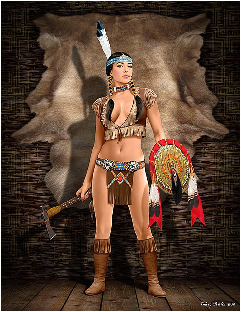 Master Box 1/24 Scale Pin-Up Series Thunder Spirit Western Indian Girl Plastic Model Kit MB24019