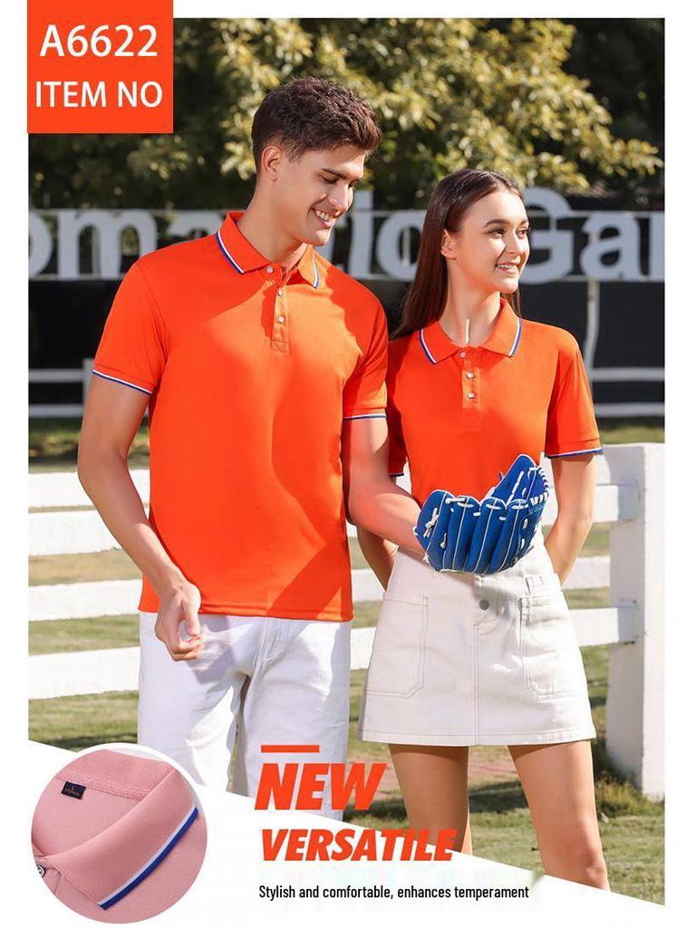 Unisex Summer Short-Sleeved Polo Shirts: Ideal for Work Uniforms, Group Events, DIY Customization & Everyday Wear.