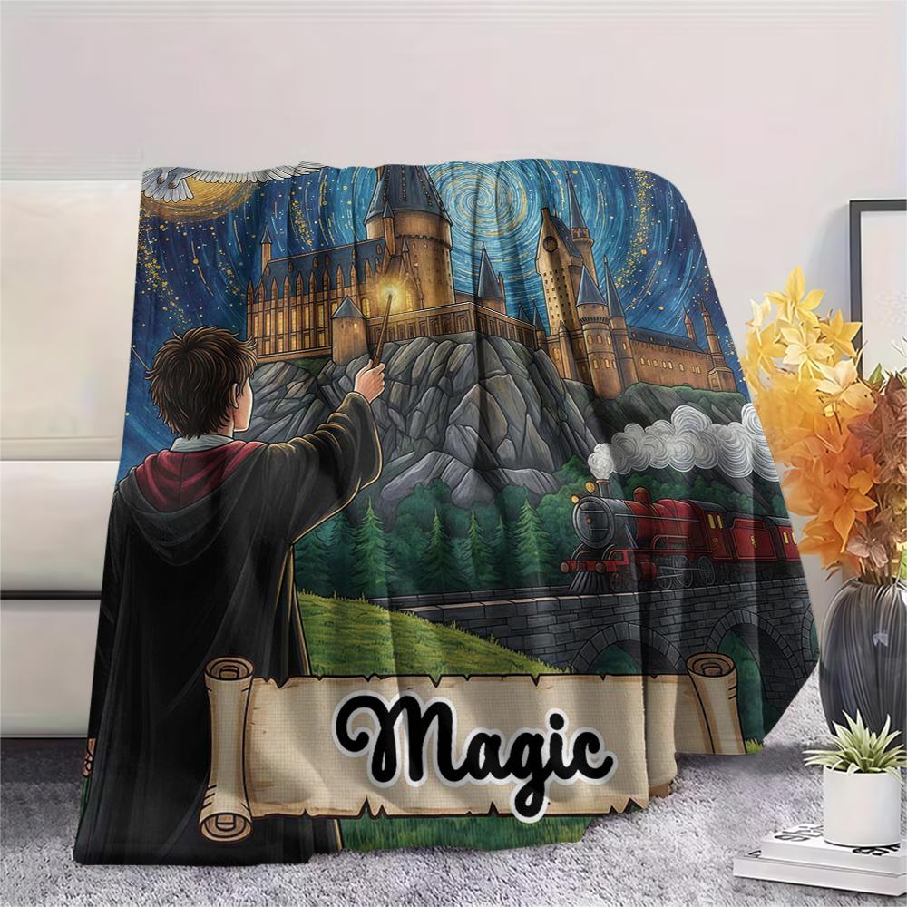 1 Manta de Franela con Estampado de Dibujos Animados, Alta Calidad, Cómoda para Todas las Estaciones, Decoración del Hogar, Calidez y Confort, Perfecta para Regalo de Navidad o Cumpleaños