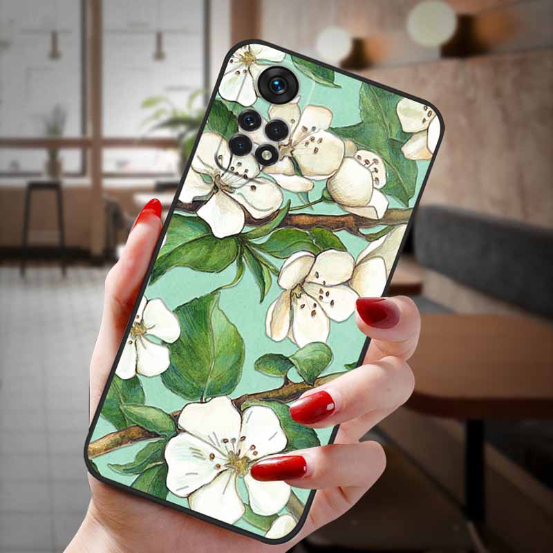 For POCO X4 Pro 5G Case 3D Emboss Flower Relief Phone Cases For POCOX4 Pro 5G 2022 Silicon Cover X 4 Pro X4Pro Funda Capa Para