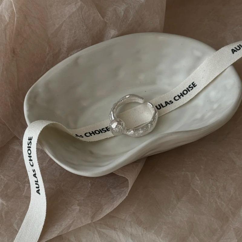 925 Sterling Silver Retro Plain Silver Ring for Women Does Not Fade, Light Luxury, High-end Sense, Versatile Opening Fashion Personality Ring