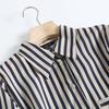 2025 Spring Women's Asymmetrical Striped Turn-Down Collar Long-Sleeve Shirt