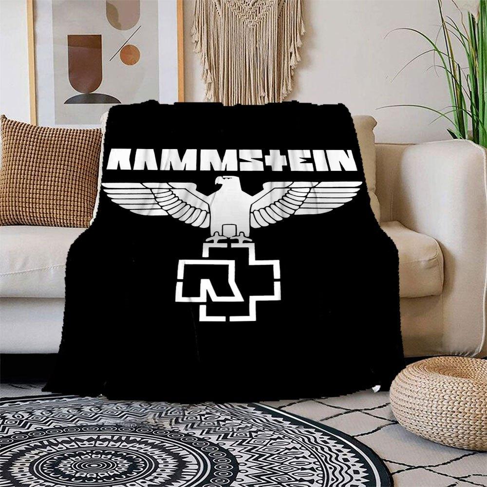 

Rammstein Eagle T-Shirt - Black Heavy Metal Band Logo Tee ShirtBlanket Flannel Throw Blanket for Sofa, Bed, Travel, Camping, Office, Couch, 150x180cm
