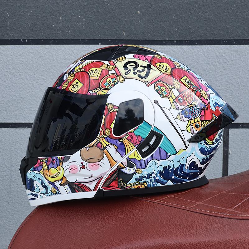 103-ORZ-Motorcycle Helmet, Men's and Women's Open Face Helmet, Dual Mirror, Summer Full Face Helmet, Four Seasons