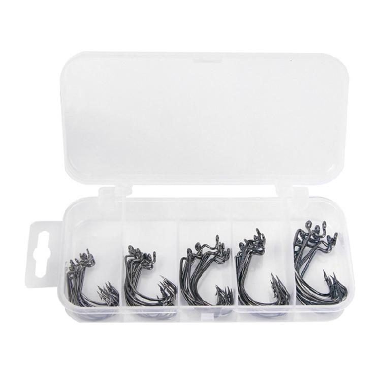 

50Pcs Worm Soft Baits Jig Fishes Hook Sharply Fishes Hook for Freshwater Saltwater 1