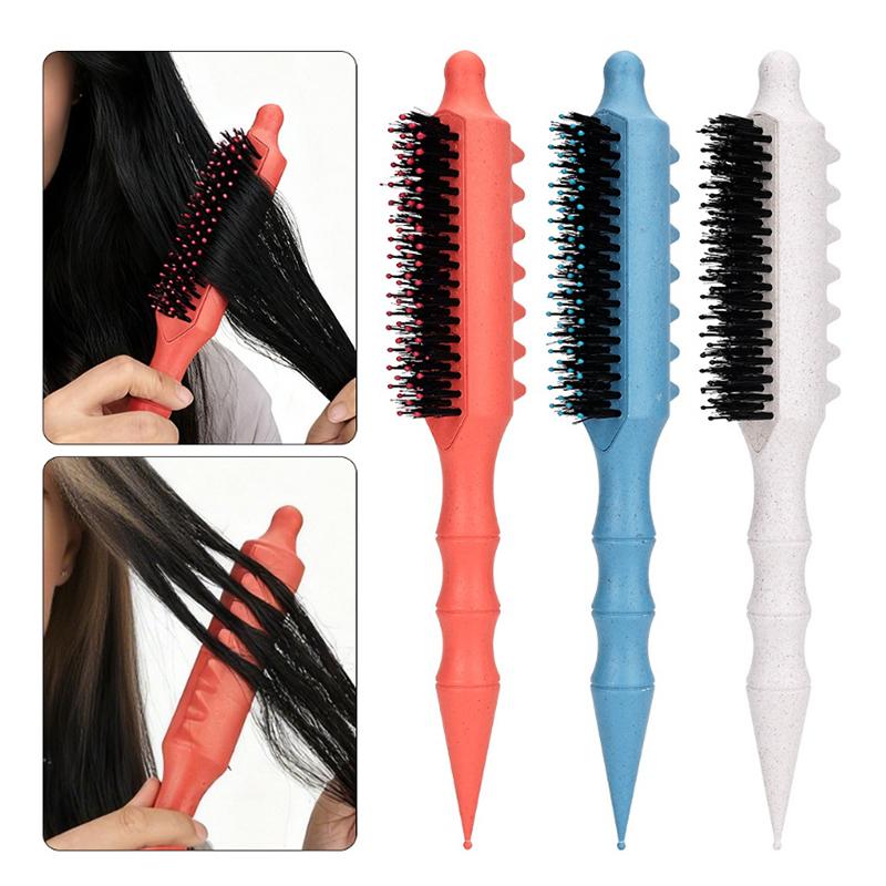 Volumenbürste Wildschweinborsten Zähne Lockenwickler Kamm für voluminöse Haaransätze Styling Glätten Haarwerkzeuge für Frauen Männer