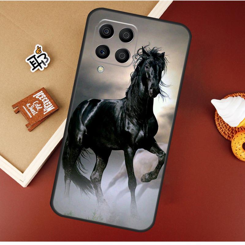 Beautiful Black Horse Case For Samsung Galaxy M21 M20 M23 M31 M11 M54 M14 M34 M13 M52 M32 M12 M16 M36 M56 M15 M55