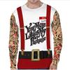 Christmas 3D Print Fake Muscle Suit Graphic T-shirts Men Funny Ugly Long Sleeve Tshirt Women Novelty Casual Oversized Tee Shirts