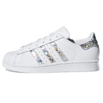 (GS) Superstar J 'White Holographic Stripes' Kids' F33889