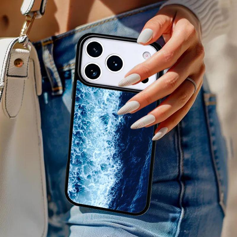 Blue Ocean Waves Sea Phone Case For iPhone 17 Air 14 15 13 12 Max Cover For Apple 14 15 16 16e 11 Pro Max Plus Coque