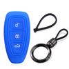 For Ford Focus MK3 MK4 Fiesta Ecosport Kuga Mondeo Silikon Nøkkelveske 3 Knapper Fjernkontroll Nøkkeldeksel Skall Fob Nøkkelringholder
