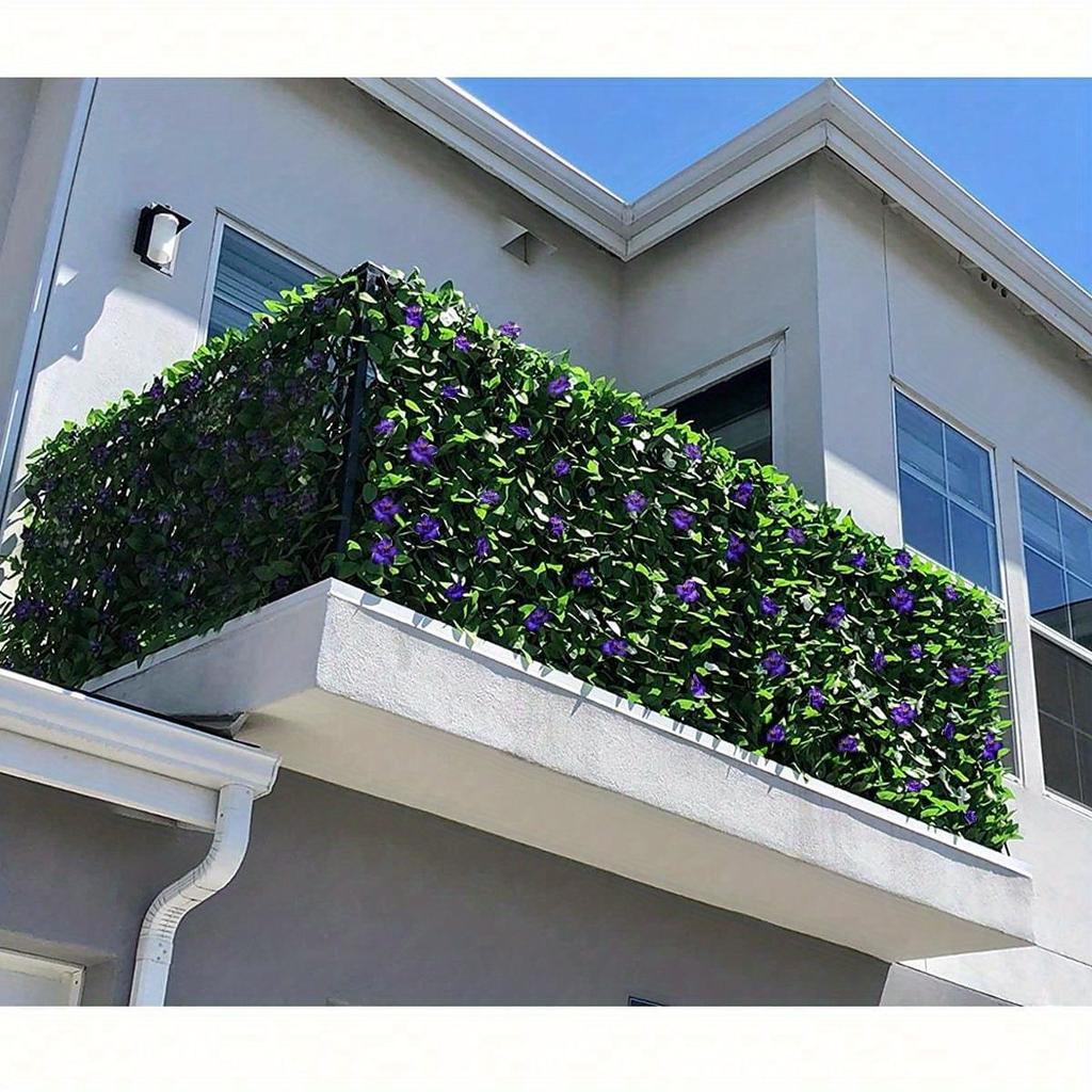1pc Expandable Fence Privacy Screen For Balcony Patio Outdoor, Artificial Privacy Screen Decor, Faux Ivy Fencing Panel For Outdoor Wall