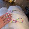 1Pcs Women'S Y2K Colorful Acrylic Heart Beaded Choker Necklace Sweet Aesthetic Goth Jewelry Trendy Vintage Accessory