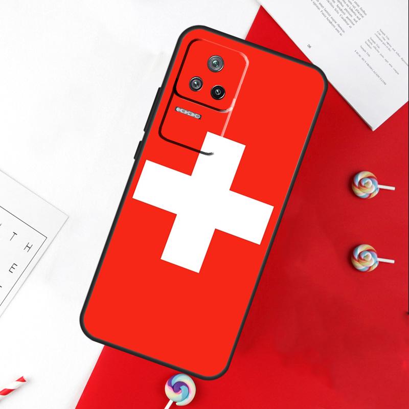 Switzerland Swiss Flag Cover For Xiaomi 14T 11T 12T 13T Pro 13 14 15 Ultra POCO X7 Pro X3 X5 X6 F5 F6 M6 Pro Case