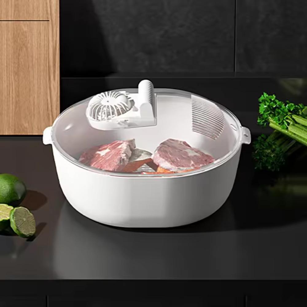 

UV Antibacterial Box Frozen Meat Thawer USB Charging Defrosting Tray Beef білий