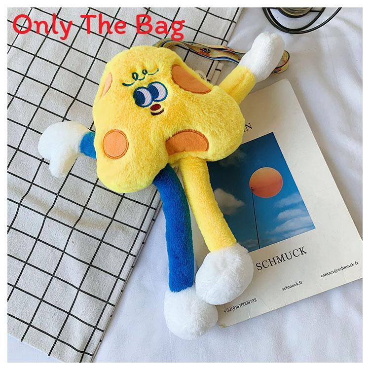 Cute Plush Cartoon Shoulder Bag With Zipper Pouch For Daily Use