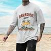Unisexs Fashion Tshirt 100 Cotton Printed Tee Featuring A Seaside Motifsimple Loosefitting Comfortable And Trendy