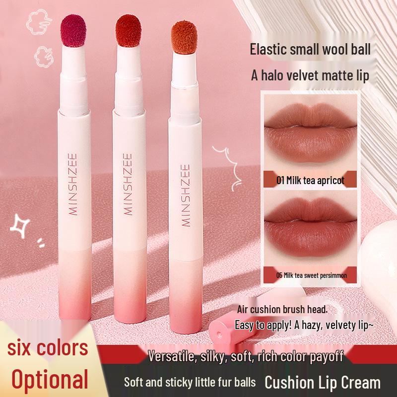 MINSHZEE Ming Xizhi Mattes Air Lippen-Gloss: Leichte Lippencreme & Puder für Herbst und Winter Aufhellung.
