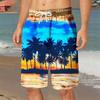 Retro Ethnic Style Graphic Beach Shorts For Men Summer Drawstring Pockets Casual 3D Printed Short Pants Fashion Loose Swim Trunk
