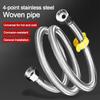 Stainless Steel Flexible Braided Hose 1/2 Inch Leak-Proof Faucet Water Pipe 30-200cm Universal Interface Water Inlet Pipe
