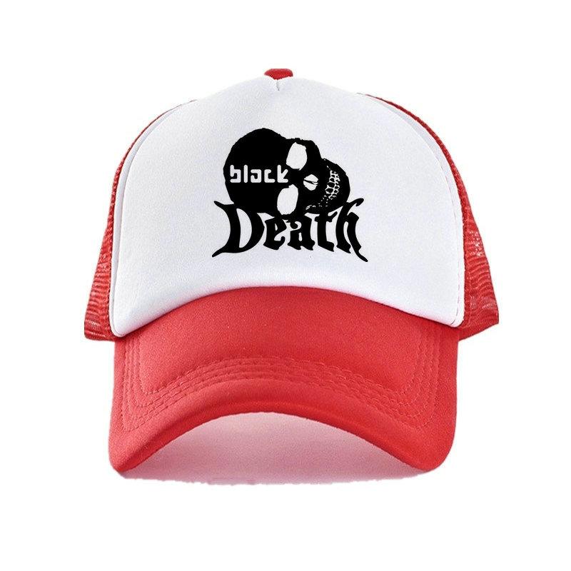 Der schwarze Tod-Sommerhut, mittelalterliches Leben, Überleben, Spiel, Hüte, Kappe, Unisex, gefallener Schädel, Trucker-Kappe, grausame Krankheit, Baseballkappe, YY462