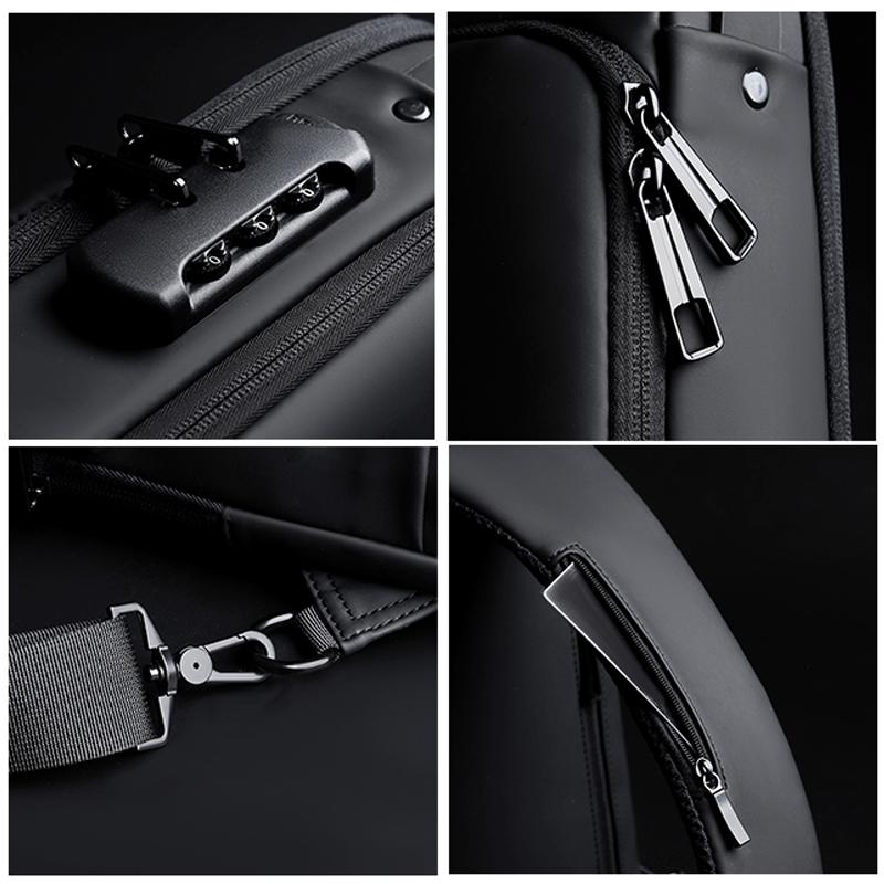 Męska wielofunkcyjna antykradzieżowa torba na ramię USB męska Crossbody Cross Body Travel Sling Chest Bags Pack Messenger Pack dla mężczyzn